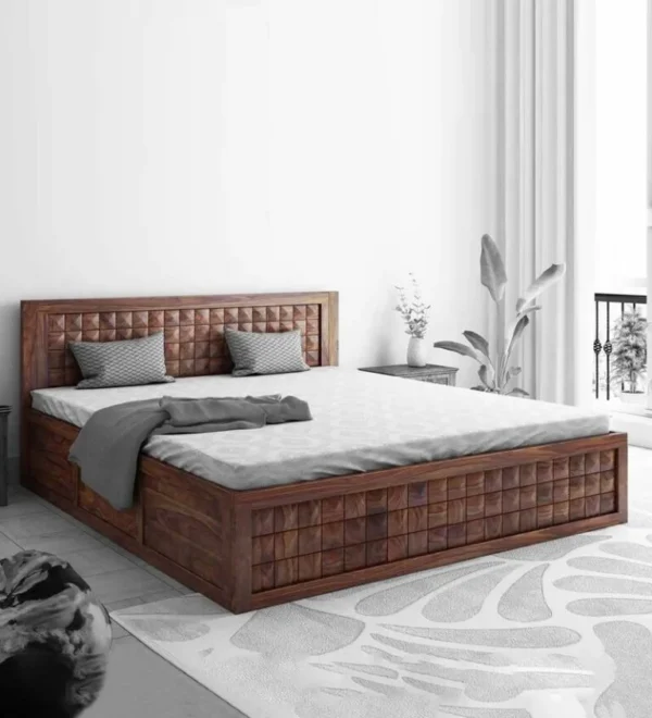 Dreamer King Size Bed With Drawer Storage In Teak Finish